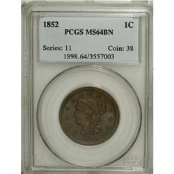 1852 1C Brown MS64 PCGS