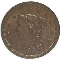 1853 1C Brown MS65 NGC