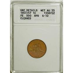 1857 1C Doubled Die Obverse AU55 ANACS