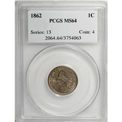 1862 1C MS64 PCGS
