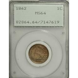 1862 1C MS64 PCGS