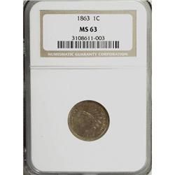 1863 1C MS63 NGC