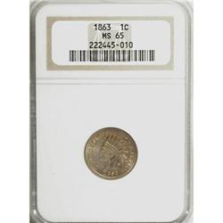 1863 1C MS65 NGC