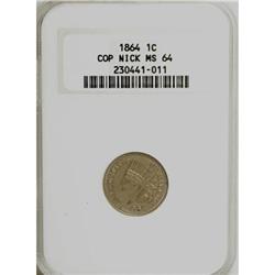 1864 1C Copper-Nickel MS64 NGC
