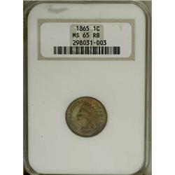 1865 1C Fancy 5 Red and Brown MS65 NGC