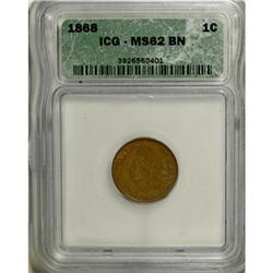 1868 1C Brown MS62 ICG