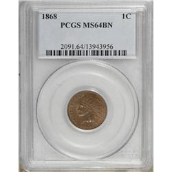 1868 1C Brown MS64 PCGS