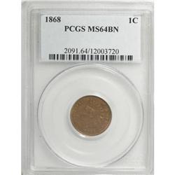 1868 1C Brown MS64 PCGS