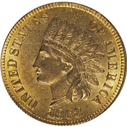 1868 1C Red and Brown MS65 PCGS