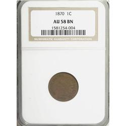 1870 1C AU58 NGC