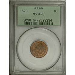 1870 1C Red and Brown MS64 PCGS