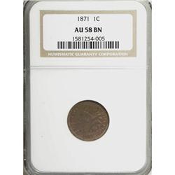 1871 1C AU58 NGC
