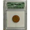 Image 1 : 1873 1C Open 3 Red and Brown MS63 ICG