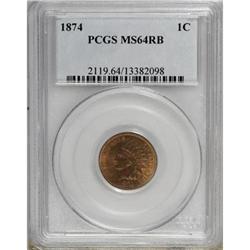 1874 1C Red and Brown MS64 PCGS