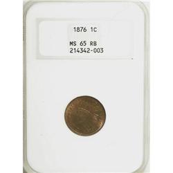 1876 1C Red and Brown MS65 NGC