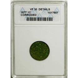 1877 1C VF30 ANACS