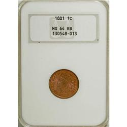 1881 1C Red and Brown MS64 NGC