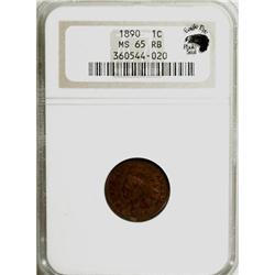1890 1C Red and Brown MS65 NGC