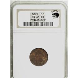 1891 1C Red and Brown MS65 NGC