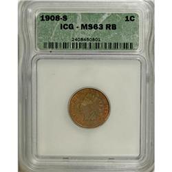1908-S 1C Red and Brown MS63 ICG