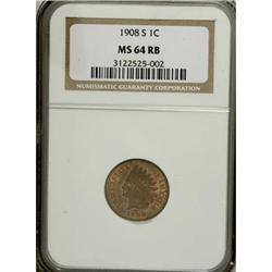 1908-S 1C Red and Brown MS64 NGC