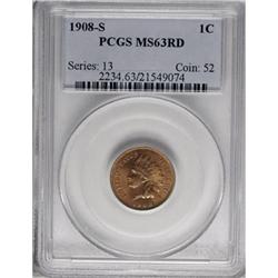 1908-S 1C Red MS63 PCGS
