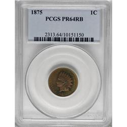 1875 1C Red and Brown PR64 PCGS