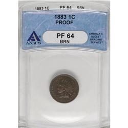1883 1C Brown PR64 ANACS