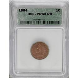 1884 1C Red and Brown PR63 ICG