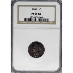 1901 1C Red and Brown PR65 NGC