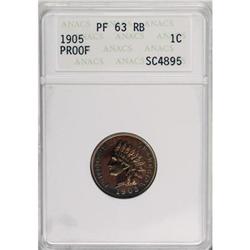 1905 1C Red and Brown PR63 ANACS