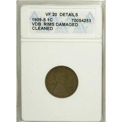 1909-S VDB 1C VF20 ANACS