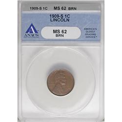 1909-S 1C Brown MS62 ANACS