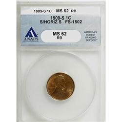 1909-S 1C Red and Brown MS62 ANACS