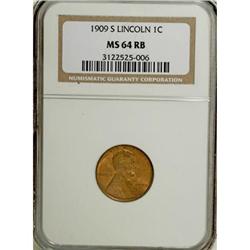 1909-S 1C Red and Brown MS64 NGC