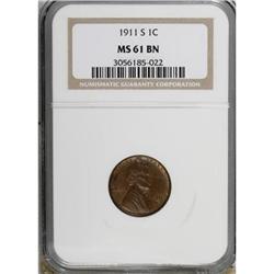 1911-S 1C Brown MS61 NGC