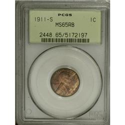 1911-S 1C Red and Brown MS65 PCGS