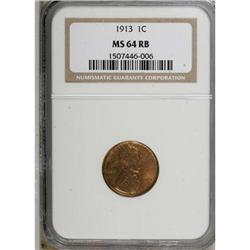 1913 1C Red and Brown MS64 NGC