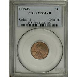 1915-D 1C Red and Brown MS64 PCGS