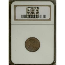 1915-S 1C Red and Brown MS64 NGC