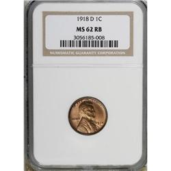 1918-D 1C Red and Brown MS62 NGC