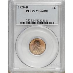 1920-D 1C Red and Brown MS64 PCGS
