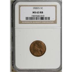 1920-S 1C Red and Brown MS63 NGC