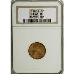1922-D 1C Red MS63 NGC