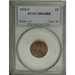 1928-S 1C Red and Brown MS64 PCGS