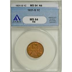 1931-S 1C Red and Brown MS64 ANACS