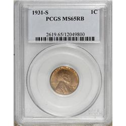 1931-S 1C Red and Brown MS65 PCGS