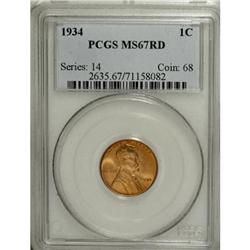 1934 1C Red MS67 PCGS
