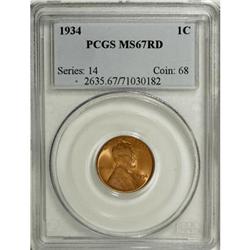 1934 1C Red MS67 PCGS