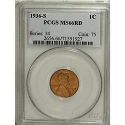 1936-S 1C Red MS66 PCGS